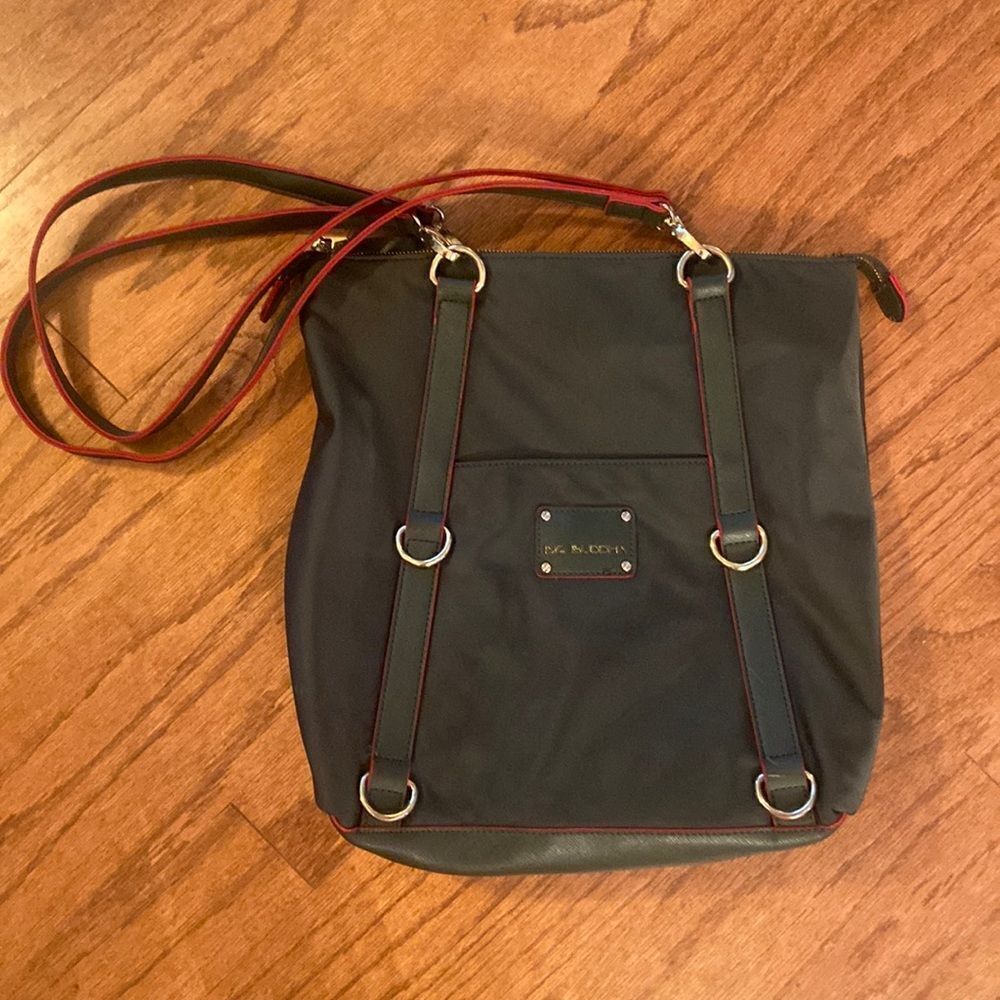 Big Buddha bag, dark, green, and hot pink, excellent shape